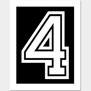 Numbers 4 for a sports team, group, or community Posters and Art